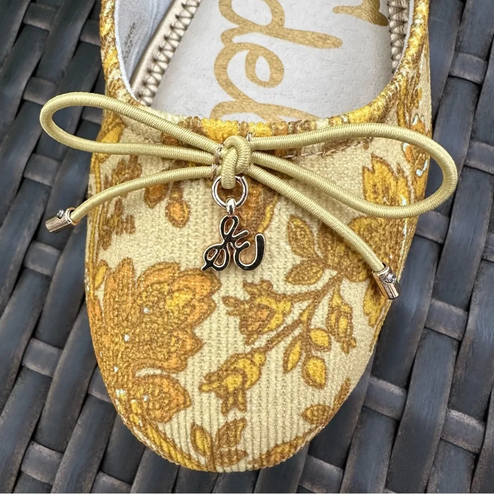 New Sam Edelman Felicia Floral Jacquard Ballet Flat, Size 2, Girl Youth Shoes